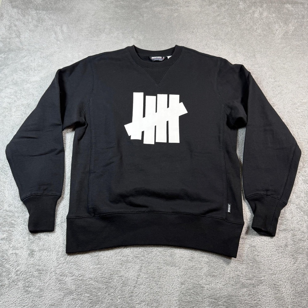 Undefeated Sweatshirt Mens Small Black Crewneck Pullover Graphic Logo Fleece